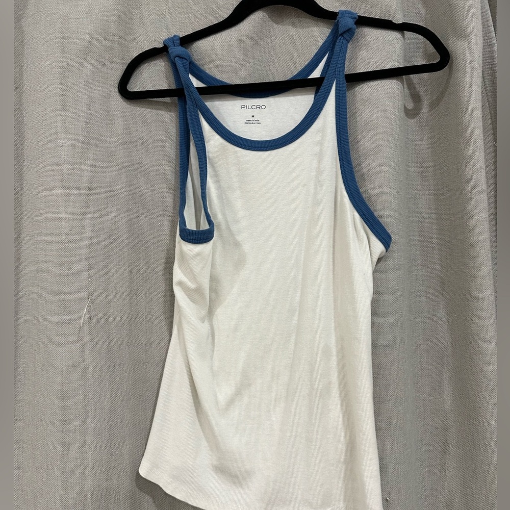 Pilcro white/blue tank